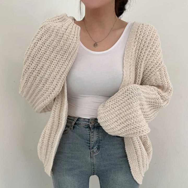Retro Harajuku Lantern Sleeve Cardigan