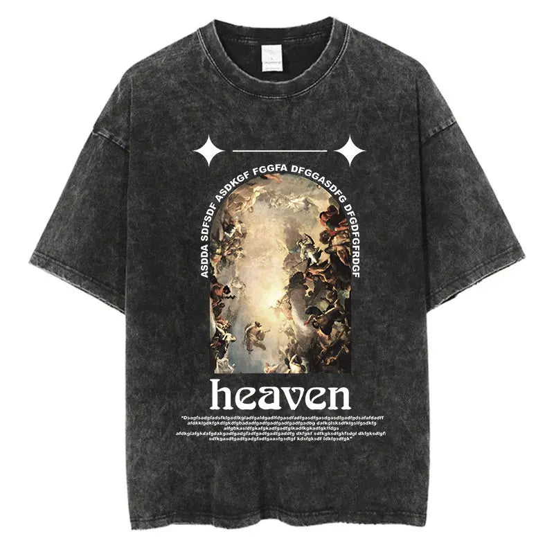 Washed Graphic Print Harajuku Hip Hop T-Shirt