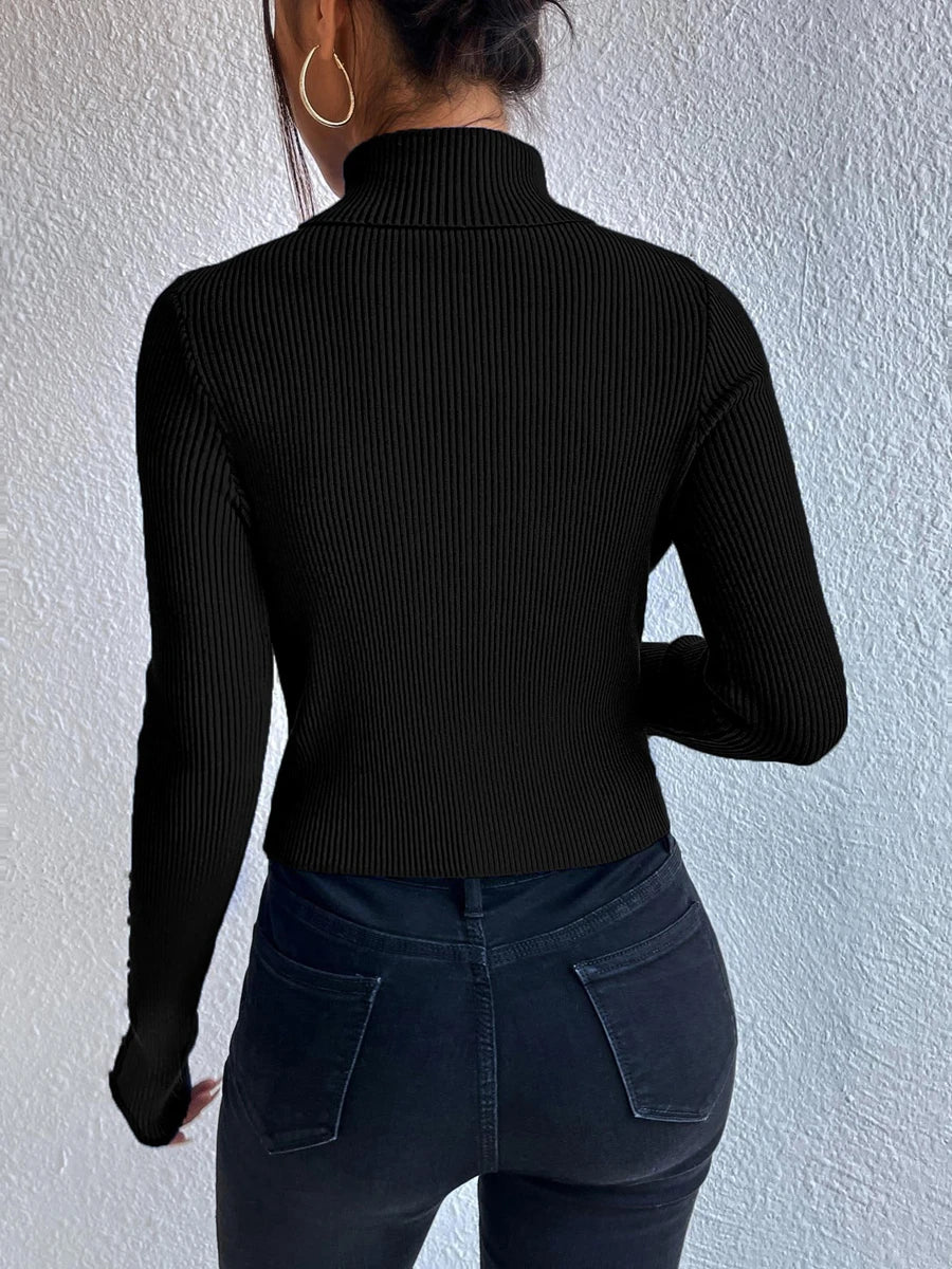 Spring Turtleneck Long Sleeve Sweater