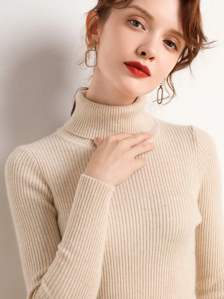 Cozy Cashmere Knit Turtleneck Sweater