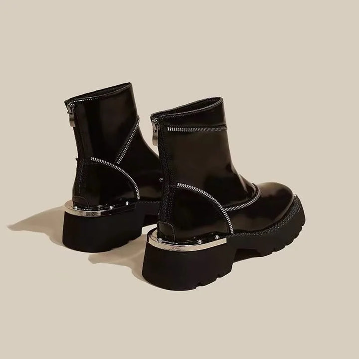 Premium Gothic Non-Slip Thick-Soled Round Toe Platform Boots
