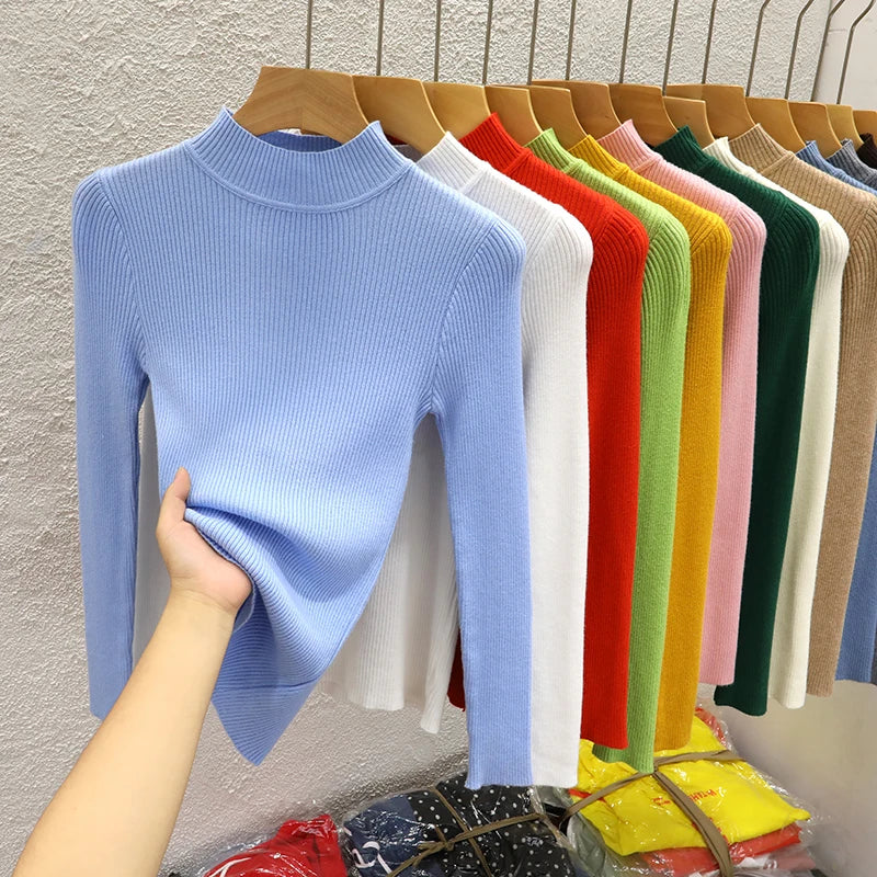 Classic Mock-Neck Pullover Sweater