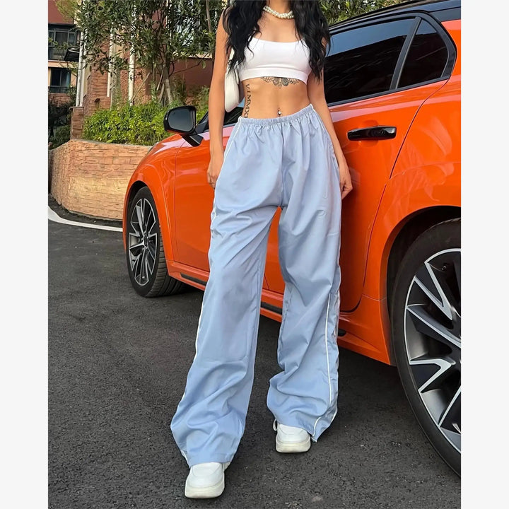 Y2K Low Waist D-string Elastic Baggy Cargo Pants
