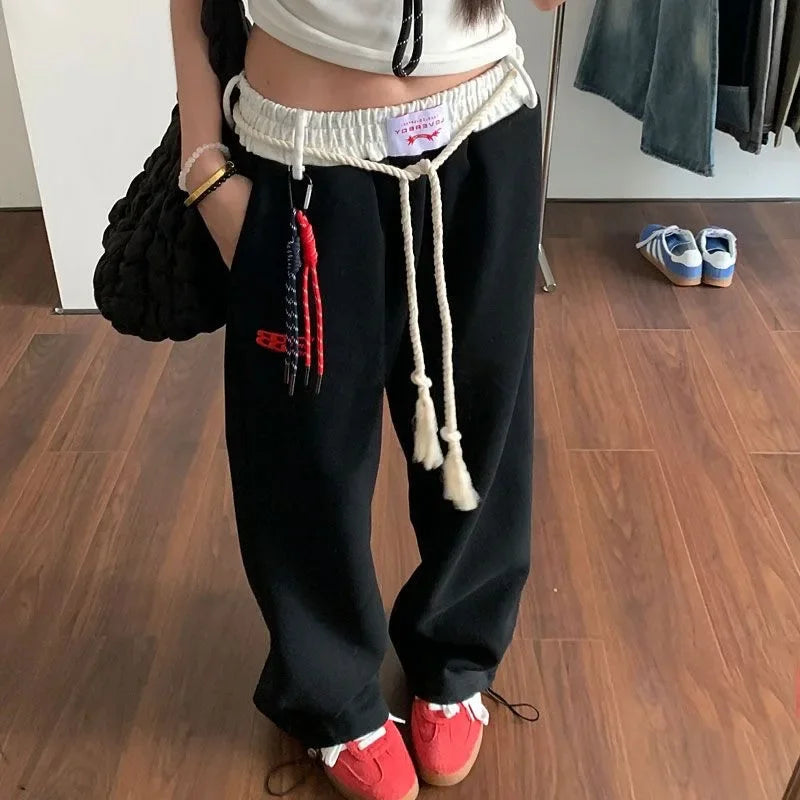 Wide-Leg Retro Loose Pants