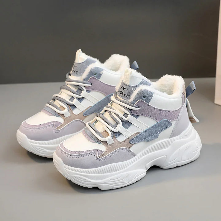 Fleece-Lined Breathable Winter Chunky Sneakers