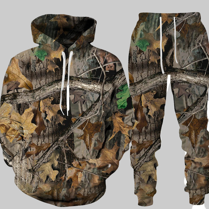 3D Camouflage Hoodie Pants Set