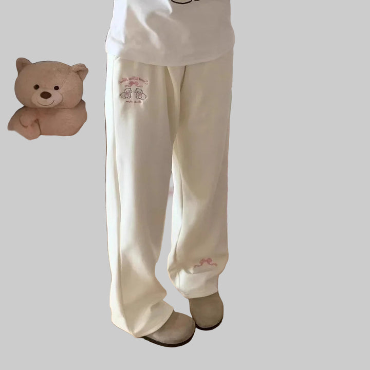 Cartoon Casual Loose-Fit Wide-Leg Sweatpants