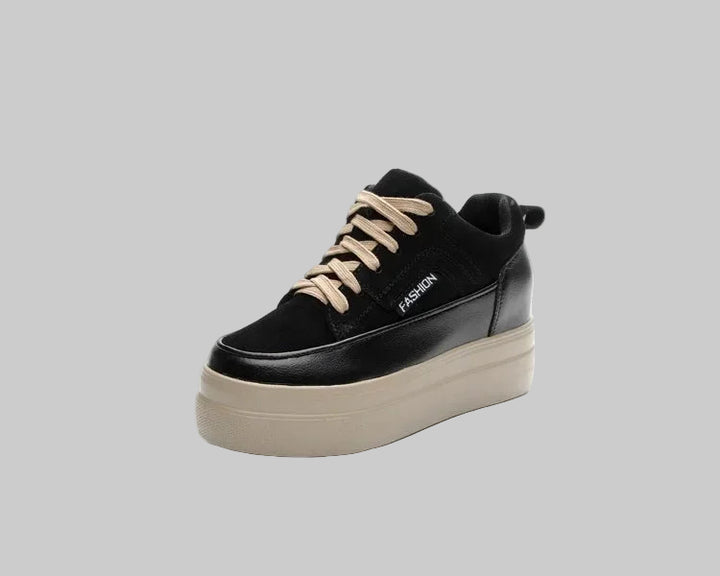 8CM Genuine Leather Cow Suede Chunky Sneakers