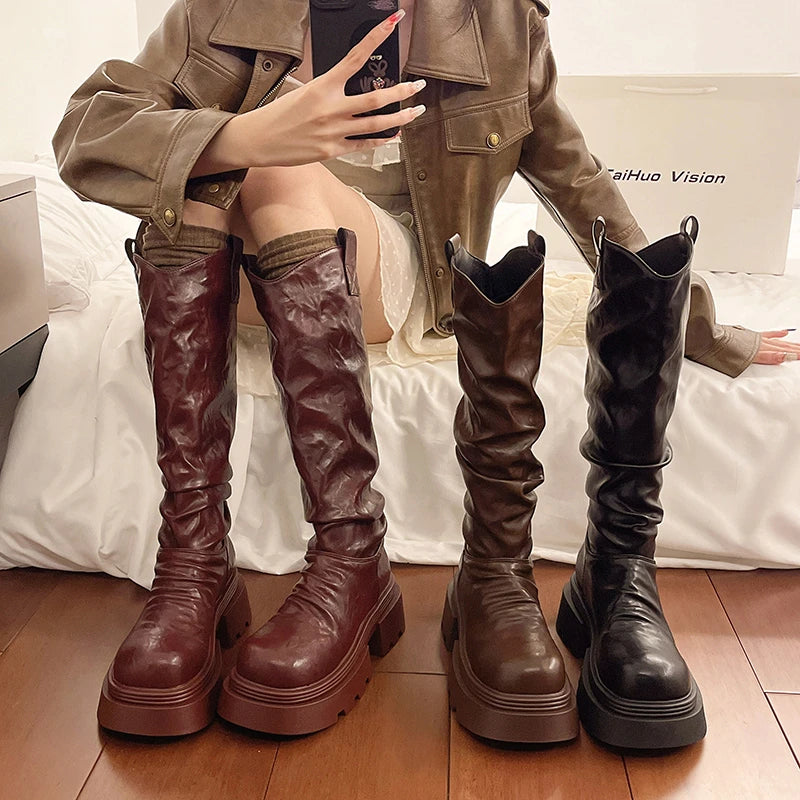 Winter Knee-High Plush Boots