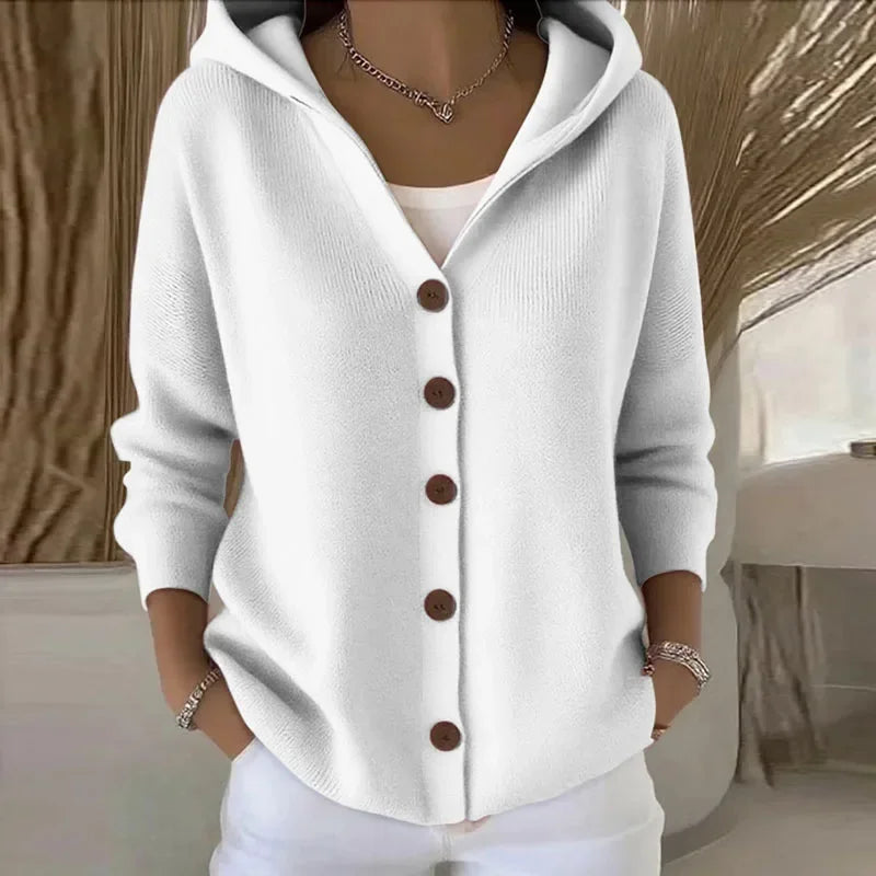 Single breasted Hooded Knit Cardigan