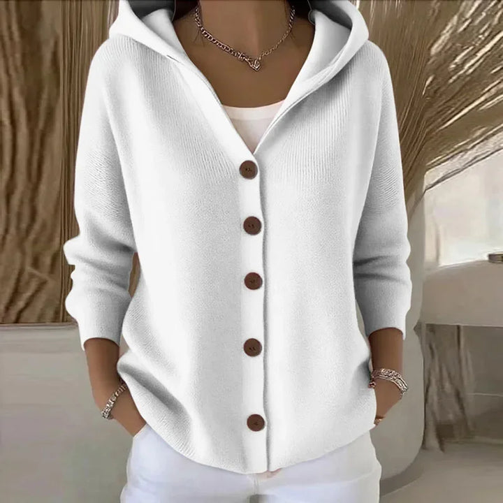 Single breasted Hooded Knit Cardigan