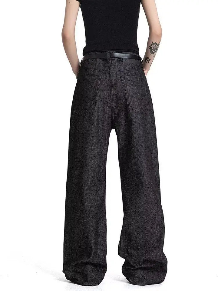 5 Buckle High-Waisted Baggy Jeans