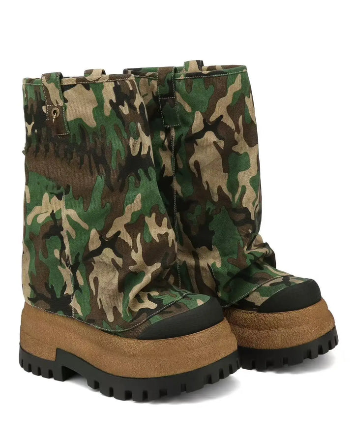 Vintage-Inspired Chunky Sole Combat Boots