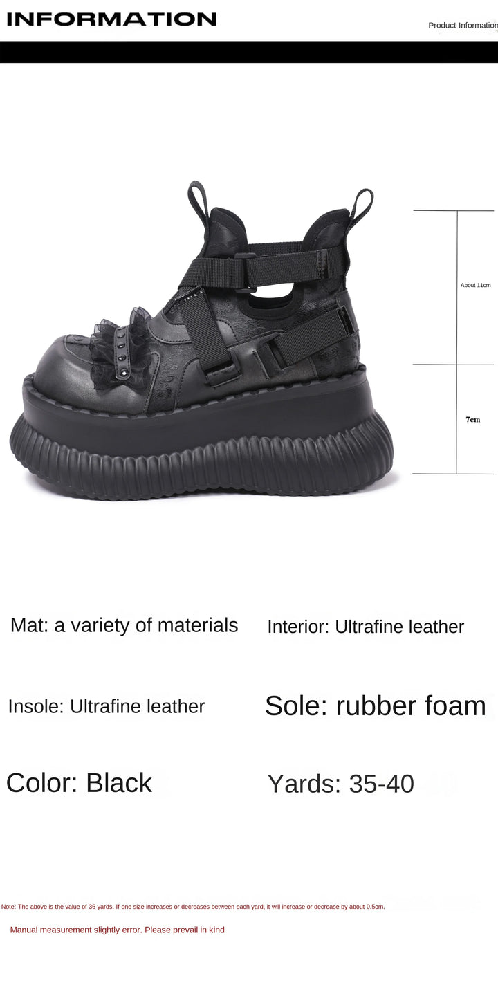 Dark Chunky Sole High-Top Boots