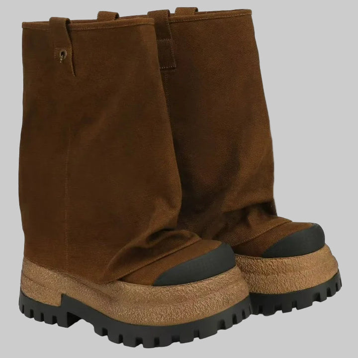 Vintage-Inspired Chunky Sole Combat Boots