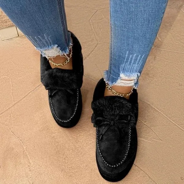 Warm Solid Color Furry Cotton Winter Footwear