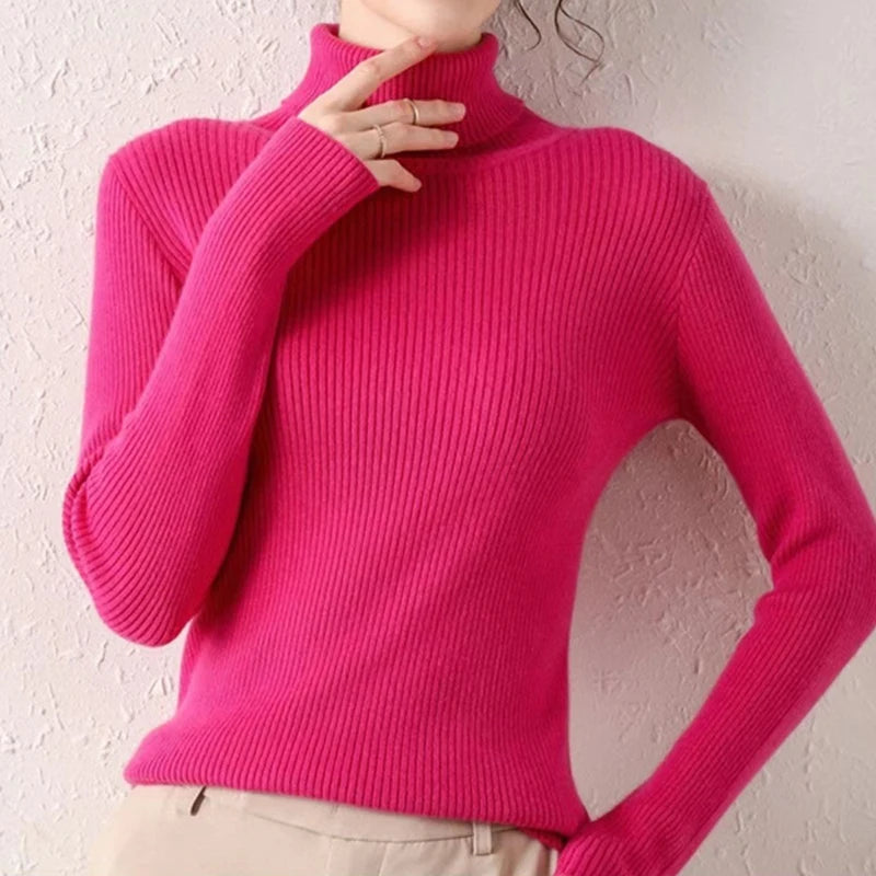 Cozy Cashmere Knit Turtleneck Sweater