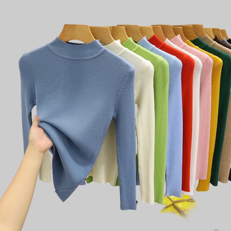 Classic Mock-Neck Pullover Sweater
