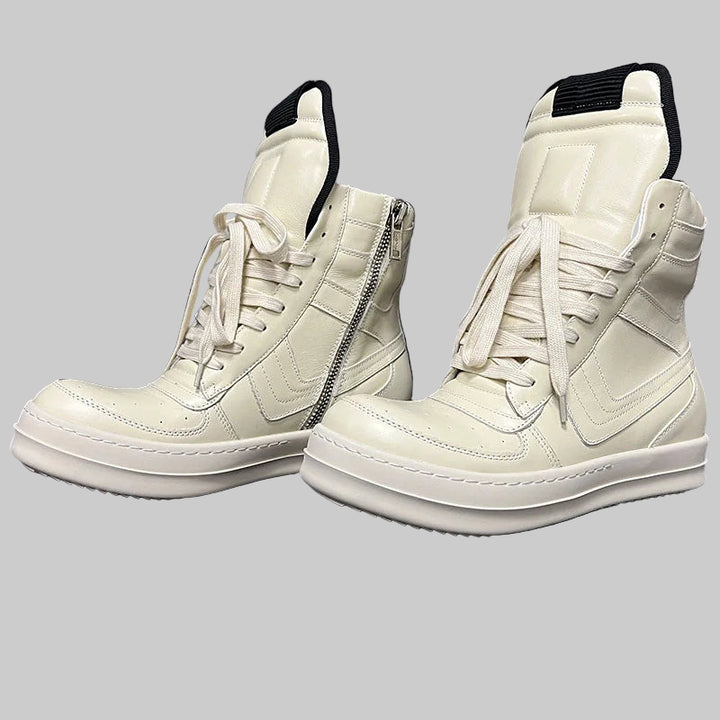 Luxury Unisex High-Top Leather Sneakers