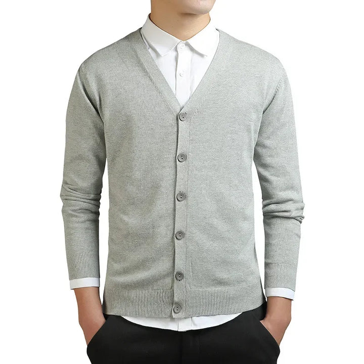 Lightweight Knitted V-Neck Cotton Sweater
