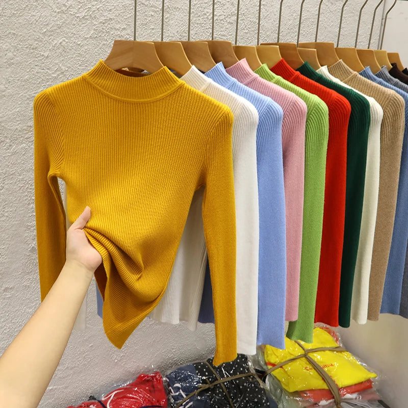Classic Mock-Neck Pullover Sweater