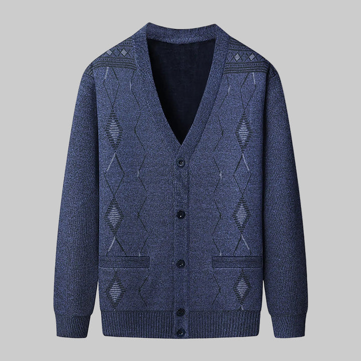 Thick Knit V-neck Cardigan Sweater
