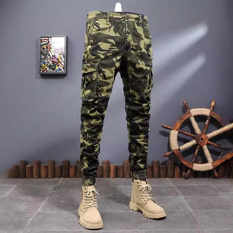 Camo Slim Fit Stretch Cargo Pants