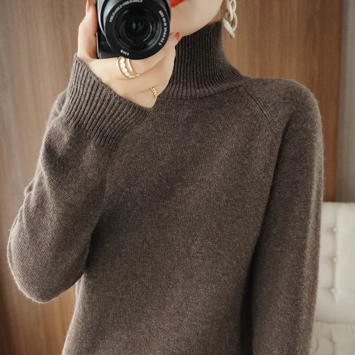 Essential Cashmere Merino Wool Mock Neck Sweater