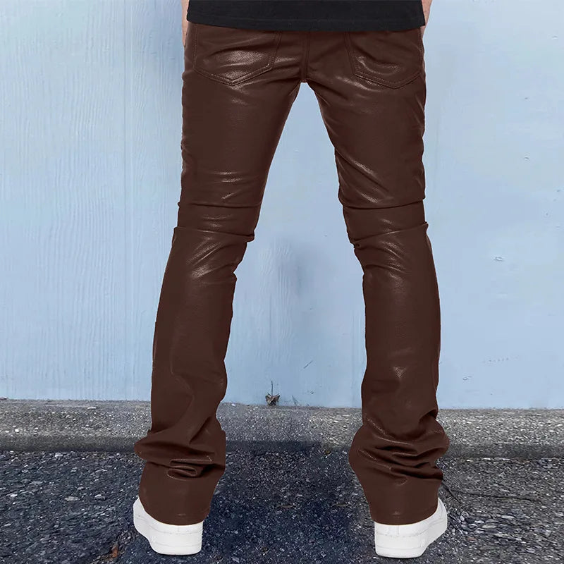 DIEGO | Retro Slim Fit Leather Pants