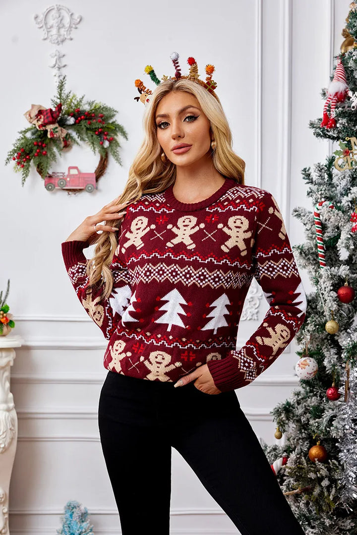 Jacquard Print Full Sleeve Soft Knit Christmas Sweater