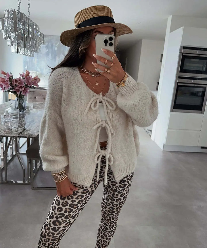 Chic Solid Color Knitted Cardigan Sweater