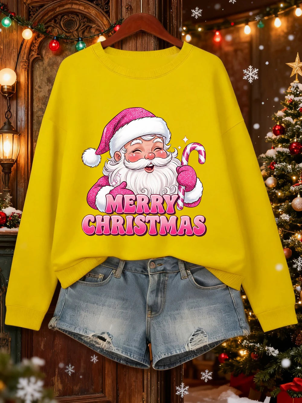 Merry Christmas Santa Print Christmas Sweater