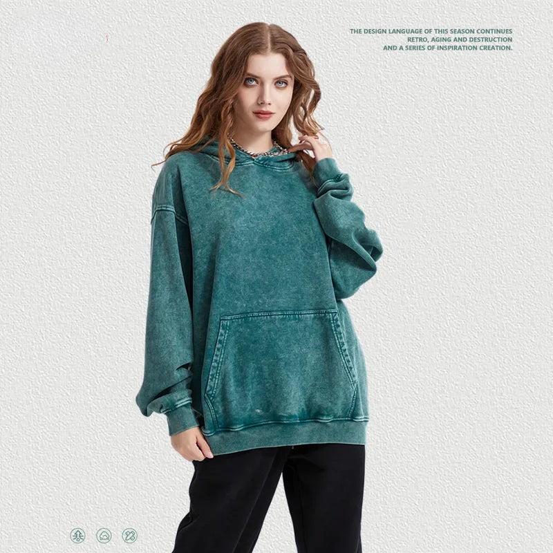 High Street Heavy Weight Washed Cotton Hoodies