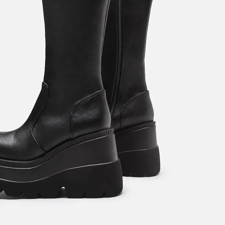 Gothic Mid-Calf Thick-Soled Unisex Punk Boots