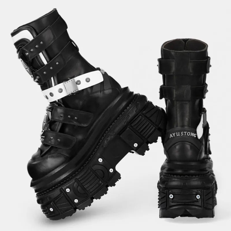 Spanish Dark Punk-Gothic Trendy High Ankle Boots