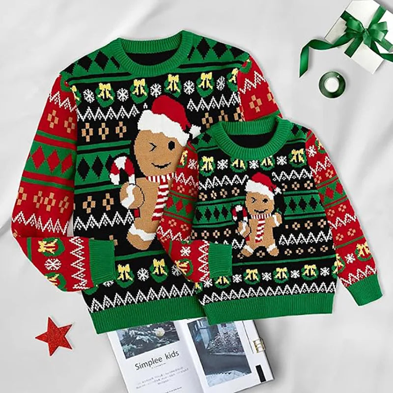Gingerbread Family Matching Christmas Sweaters