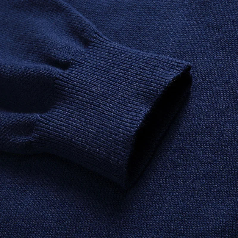 Lightweight Knitted V-Neck Cotton Sweater