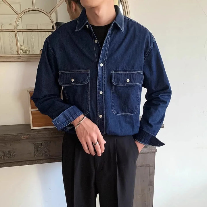 American Retro Casual Denim Shirt