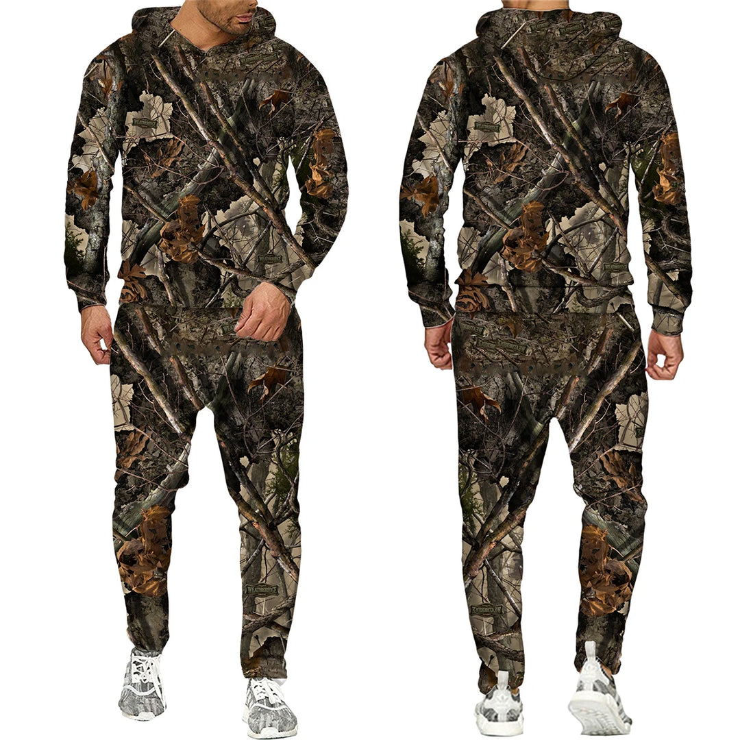 3D Camouflage Hoodie Pants Set
