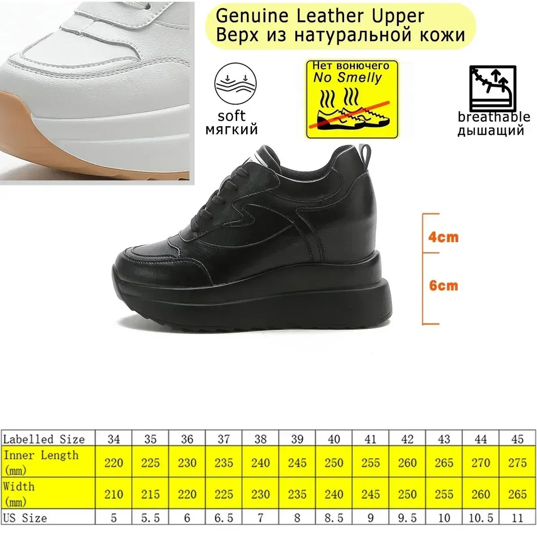 Chunky 10CM Cow Suede Leather Sneakers