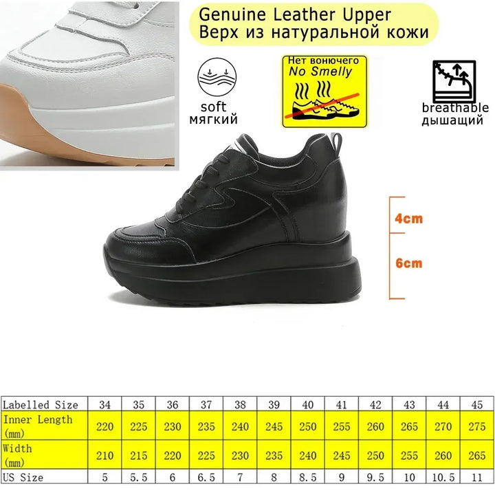 Chunky 10CM Cow Suede Leather Sneakers