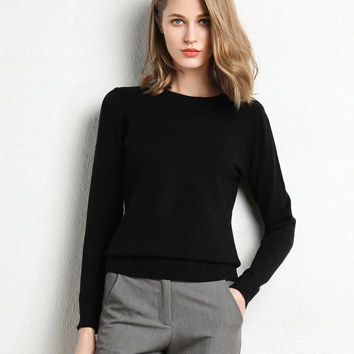 Cashmere Slim Fit Round Neck Wool Sweater