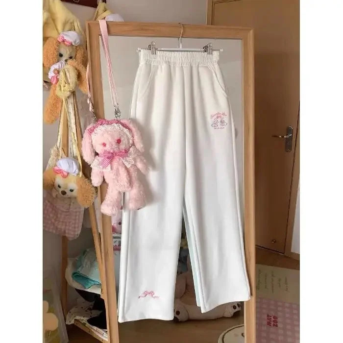 Cartoon Casual Loose-Fit Wide-Leg Sweatpants