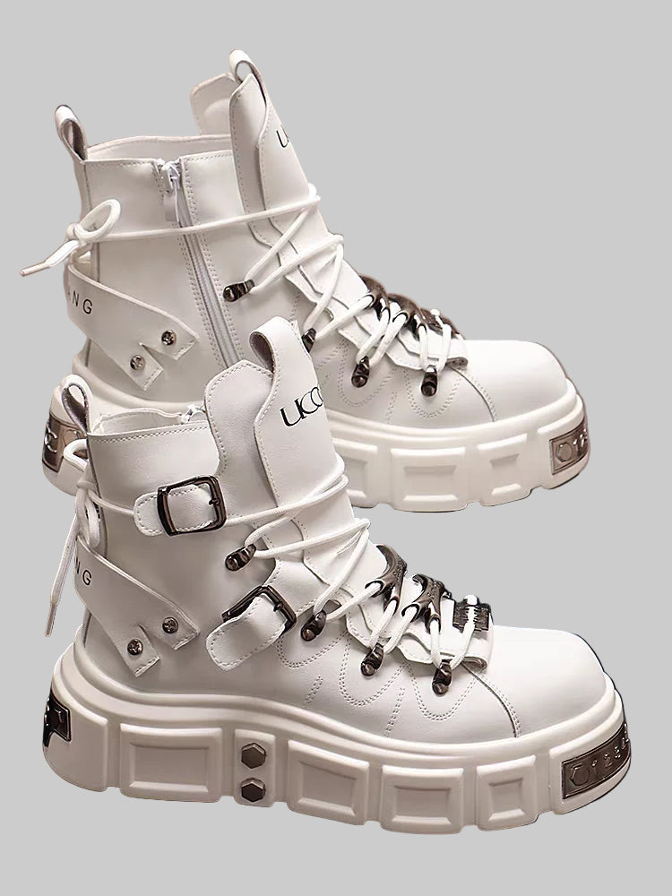 Metal Decoration Rivet Punk Leather boots