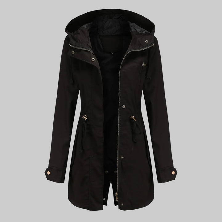Hooded Drawstring Waist Oversized Windbreaker