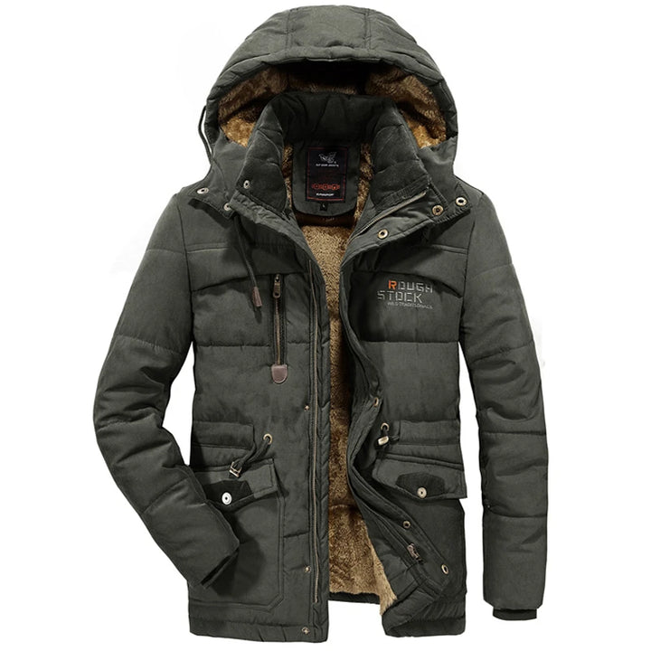 Thick Hooded Fleece Lined Military Winter Jacket