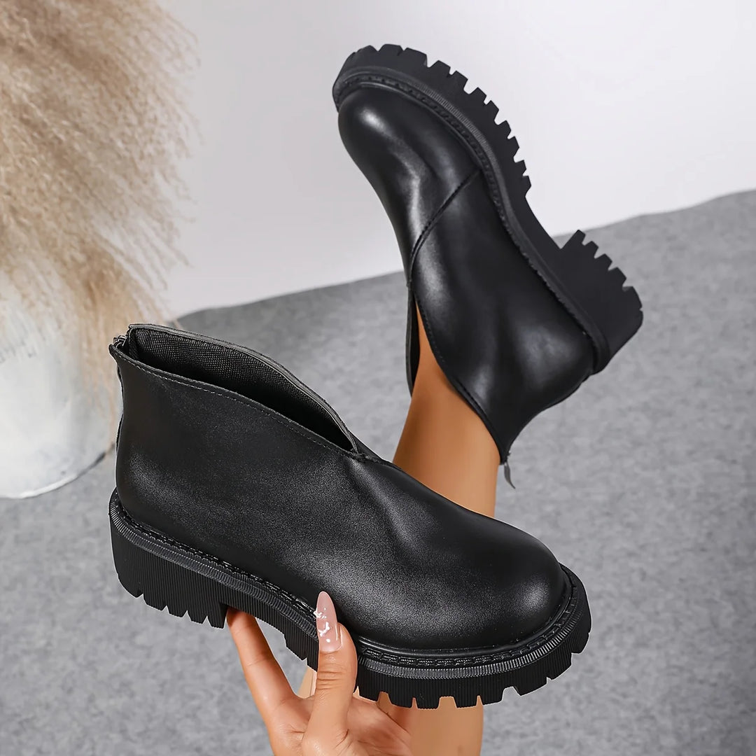 Solid Color Versatile Ankle Rain Boots