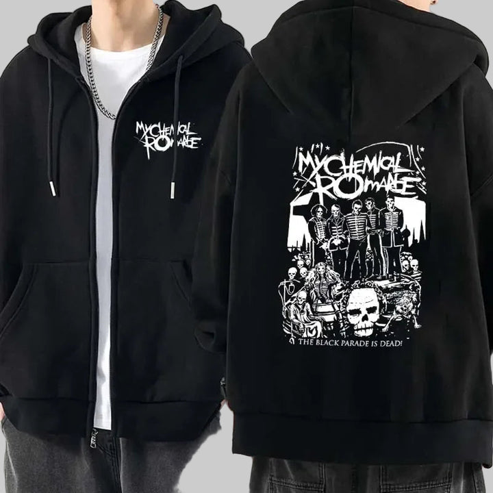 Punk Emo Chemical Romance Black Parade Zip-Up Hoodie