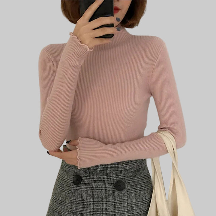 Knitted Ribbed Pullover Sweater