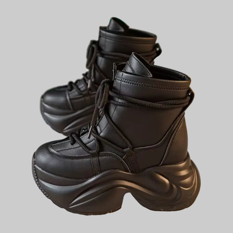 Cozy Genuine Leather Thick Platform Boots